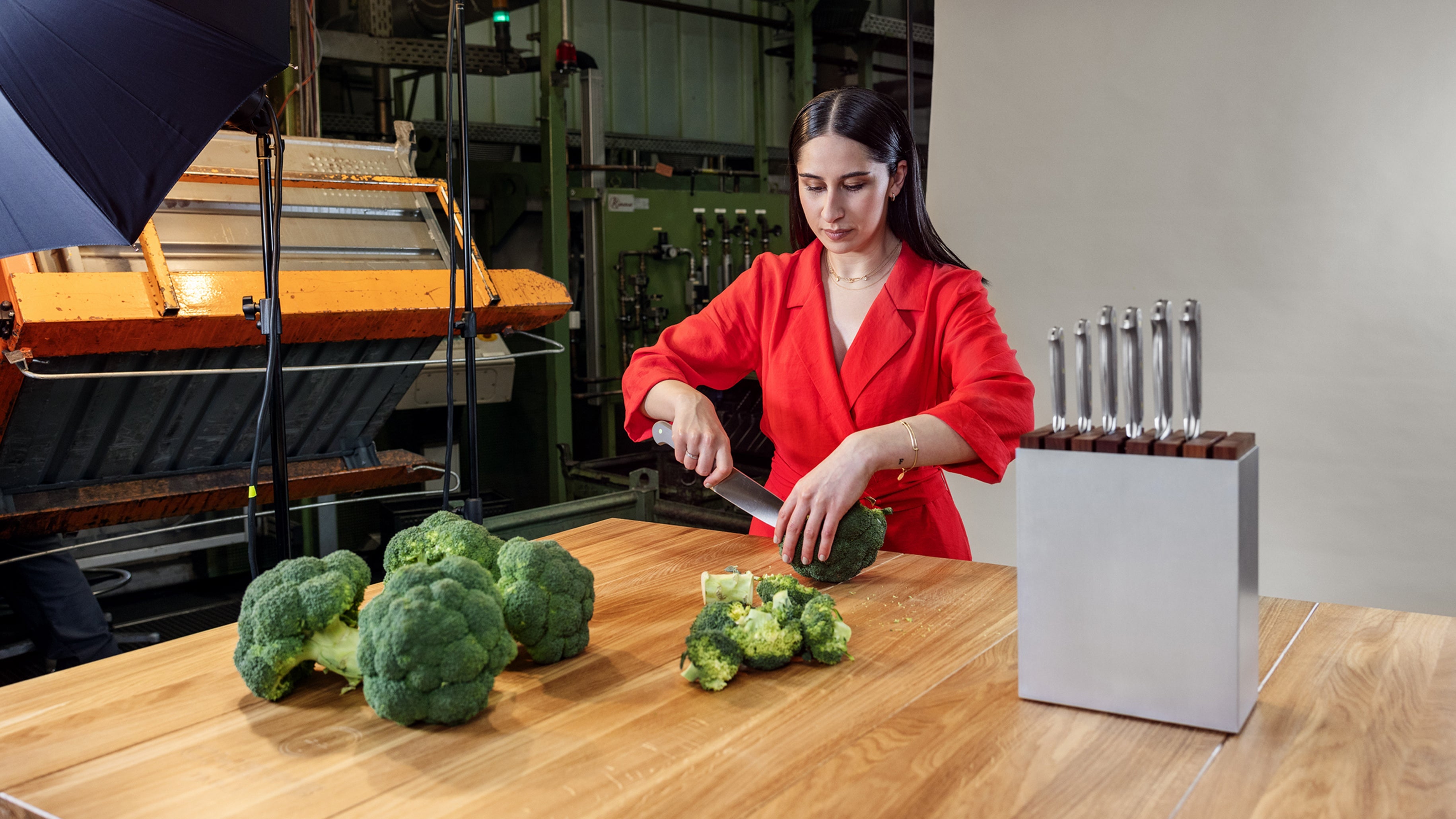 WÜSTHOF Sesame Broccoli & Oyster Mushrooms with Crispy Onions