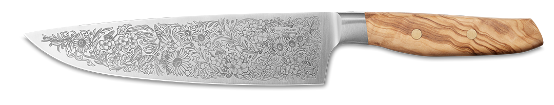 Amici 1814 8 chef's knife left profile"