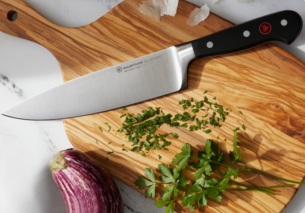 Knife on cutting board