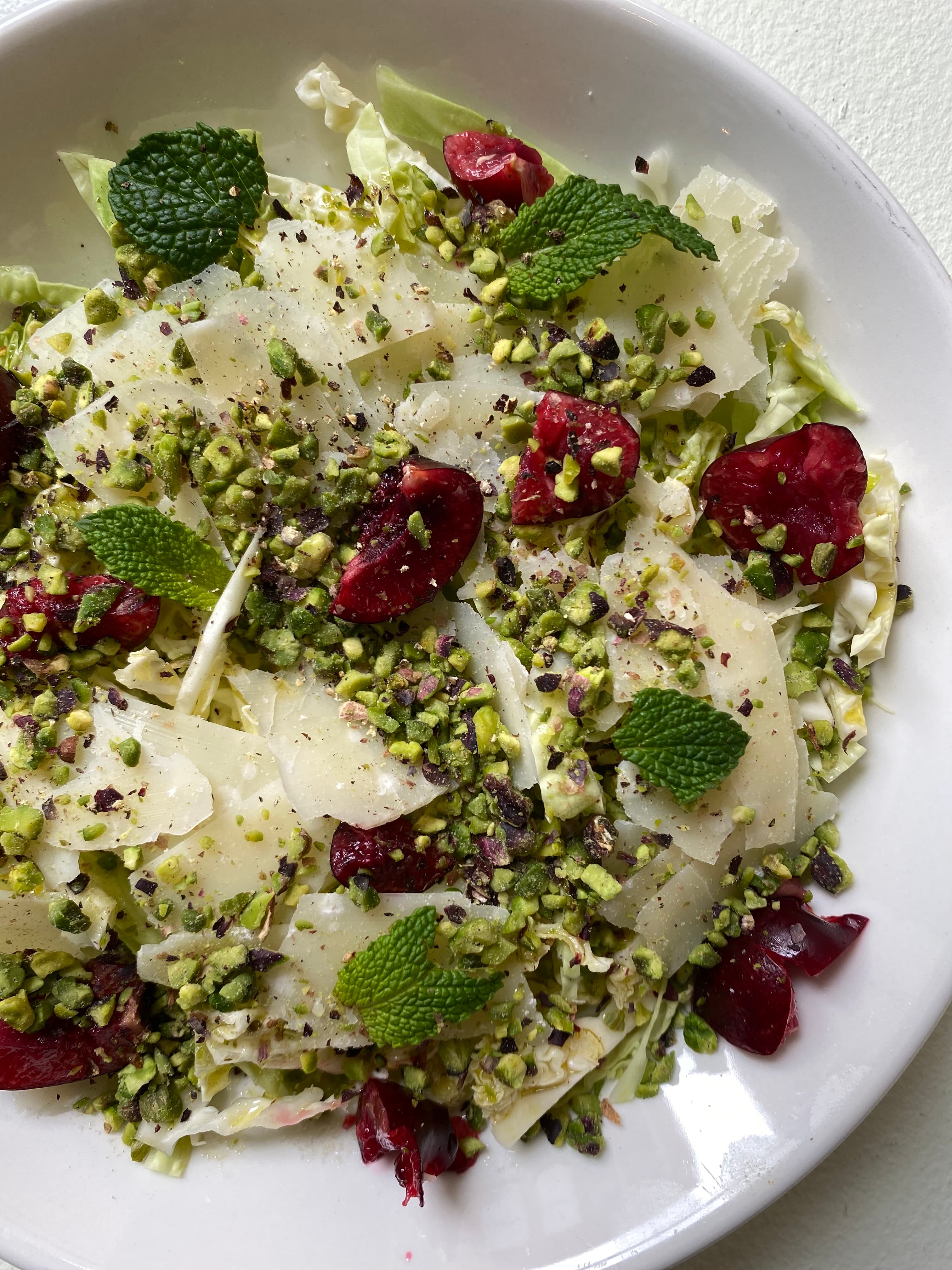 Cabbage salad plated