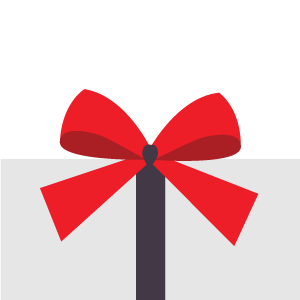 Red bow on a white background