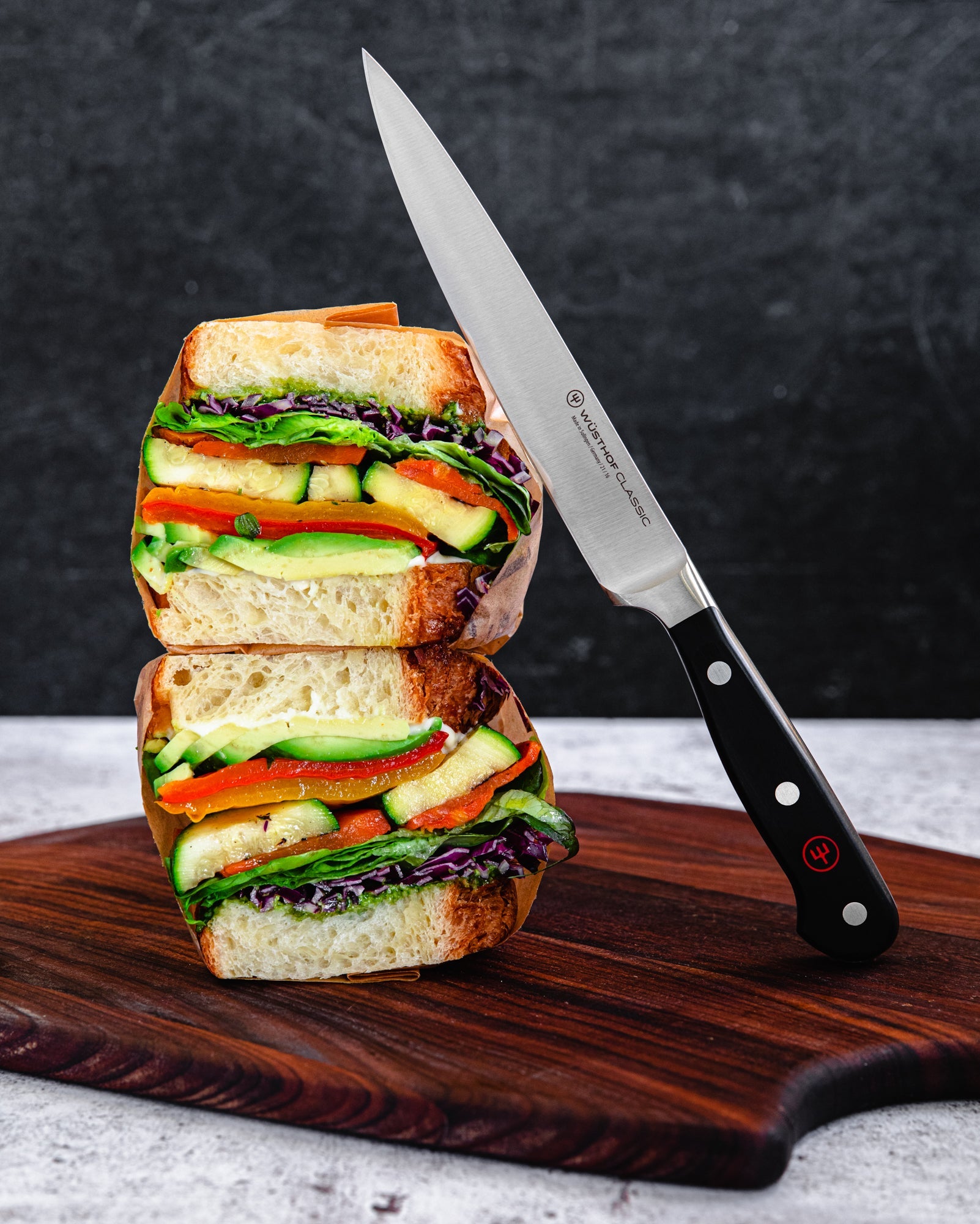 classic utility knife near sandwich