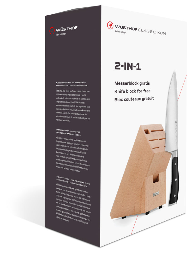 Classic Ikon 8" Chef's Knife with 7 Slot Knife Block