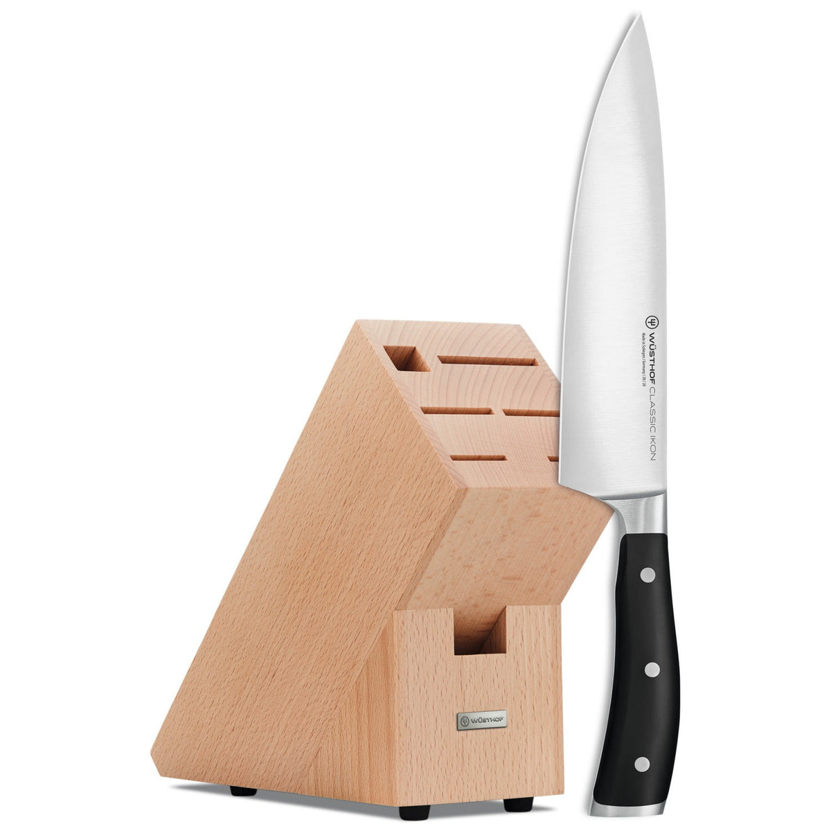 Classic Ikon 8" Chef's Knife with 7 Slot Knife Block
