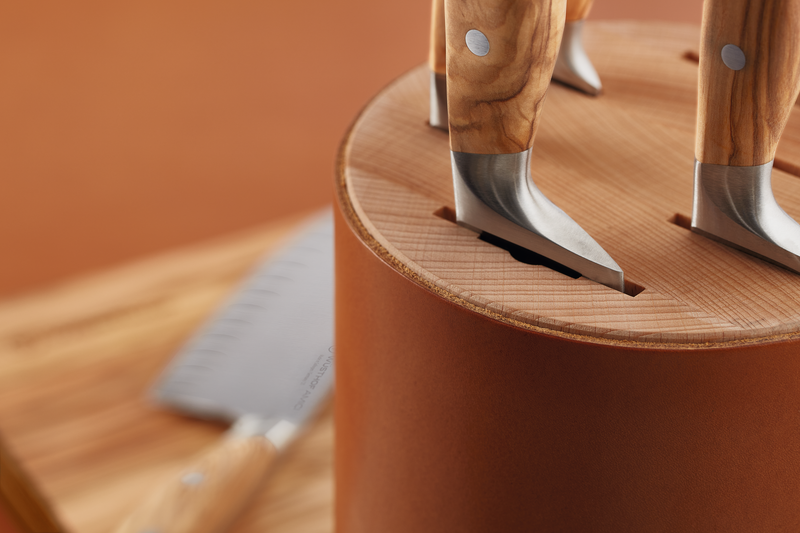 Villa 6-Slot Knife Block | Leather