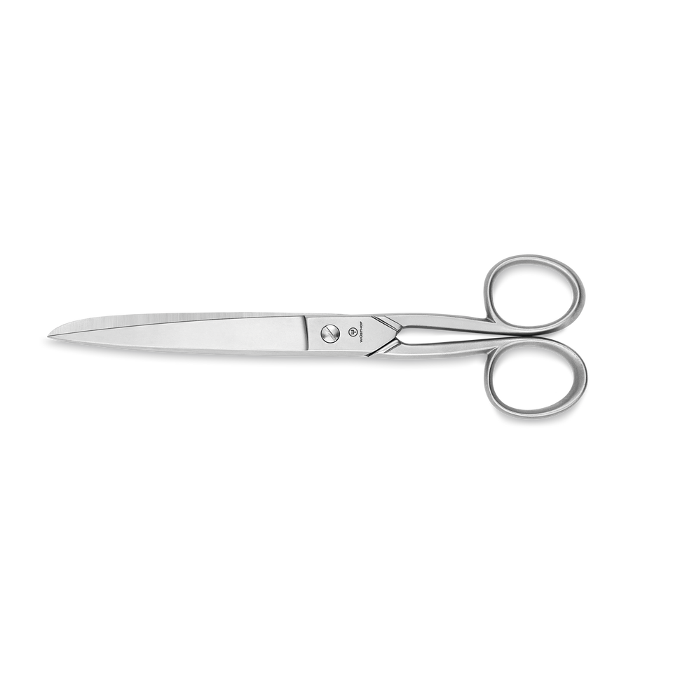 Household Scissors 18-cm | 7-inch with polished stainless steel blades and ergonomic oval finger holes designed for precision cutting tasks.
