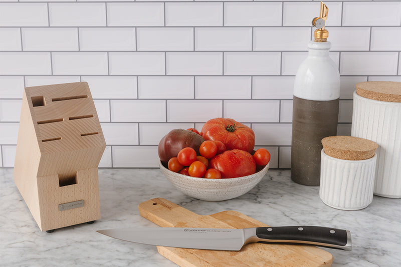 Classic Ikon 8" Chef's Knife with 7 Slot Knife Block