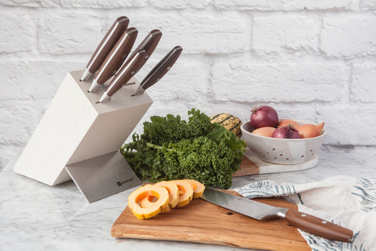 Crème Ash Wood Knife Block - 7266